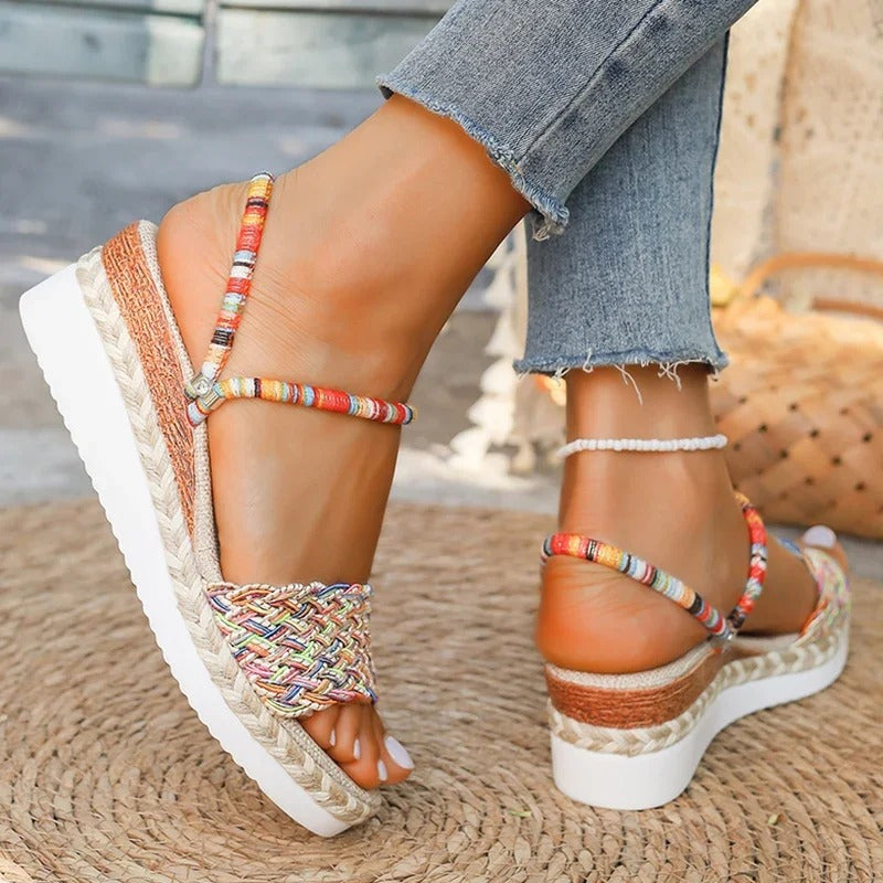 Solara Weave summer platform sandal 
