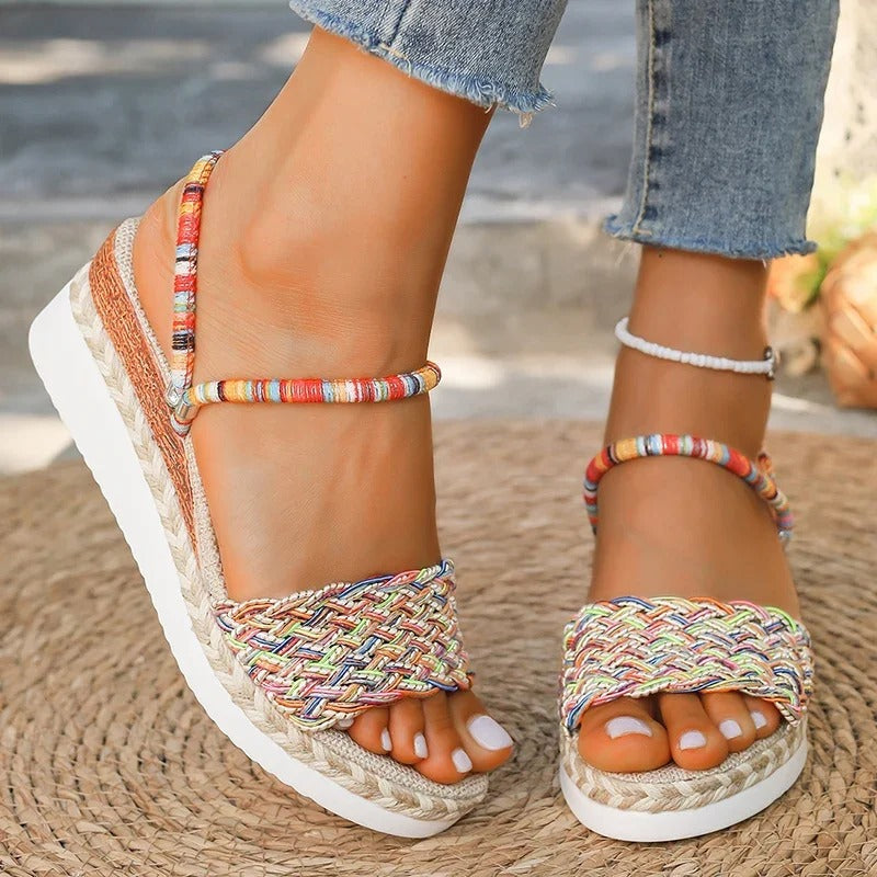 Solara Weave summer platform sandal 